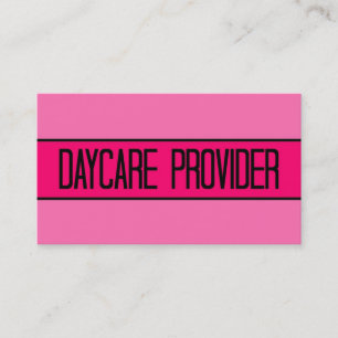 Daycare Provider Baby en Hot Pink Visitekaartje