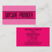 Daycare Provider Baby en Hot Pink Visitekaartje (Voorkant / Achterkant)
