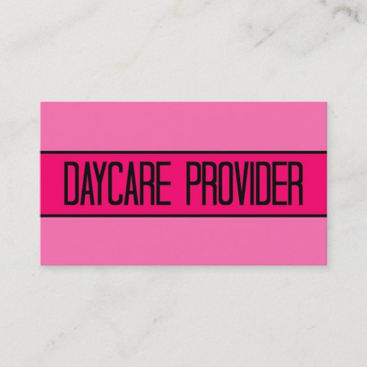 Daycare Provider Baby en Hot Pink Visitekaartje (Voorkant)