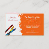 DAYCARE Visitekaartje voor kinderverzorging (Achterkant)