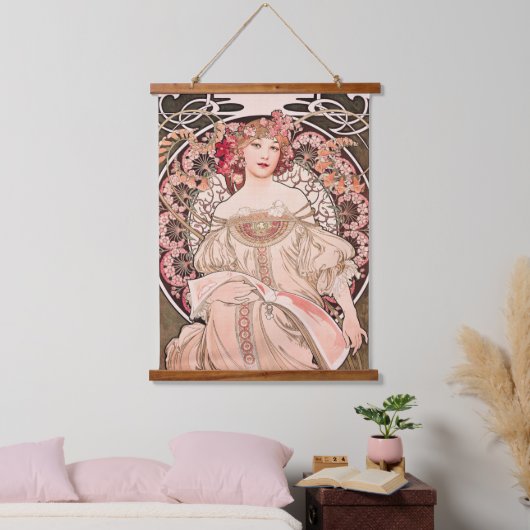  "Daydream" van Alphonse Mucha Hangend Wandkleed (Slaapkamer)