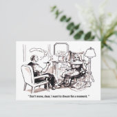 Daydreamer, man en vrouw, grappig save the date (Staand voorkant)