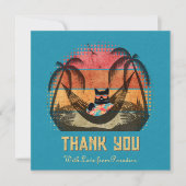 Daydreaming Cool Cat's Tropical Escape Bedankkaart (Voorkant)