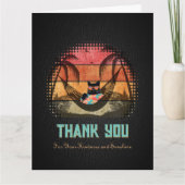 Daydreaming Cool Cat's Tropical Escape Bedankkaart (Voorkant)