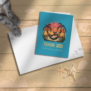 Daydreaming Cool Cat's Tropical Escape Bedankkaart
