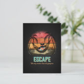 Daydreaming Cool Cat's Tropical Escape Briefkaart (Staand voorkant)