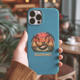 Daydreaming Cool Cat's Tropical Escape iPhone 15 Pro Max Hoesje