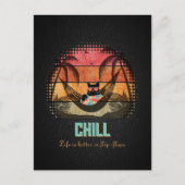 Daydreaming Cool Cat's Tropical Escape Feestdagenkaart (Voorkant)