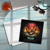 Daydreaming Cool Cat's Tropical Escape Feestdagenkaart