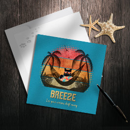 Daydreaming Cool Cat's Tropical Escape Feestdagenkaart