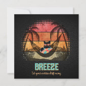 Daydreaming Cool Cat's Tropical Escape Feestdagenkaart (Voorkant)