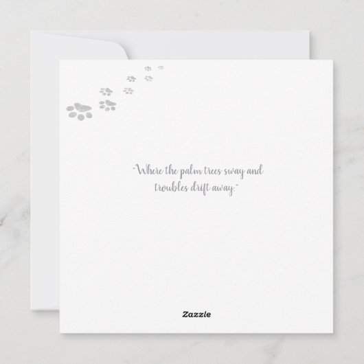 Daydreaming Cool Cat's Tropical Escape Feestdagenkaart (Achterkant)