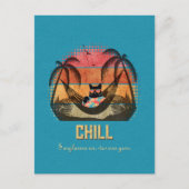 Daydreaming Cool Cat's Tropical Escape Feestdagenkaart (Voorkant)