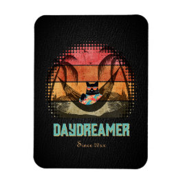 Daydreaming Cool Cat's Tropical Escape Magneet