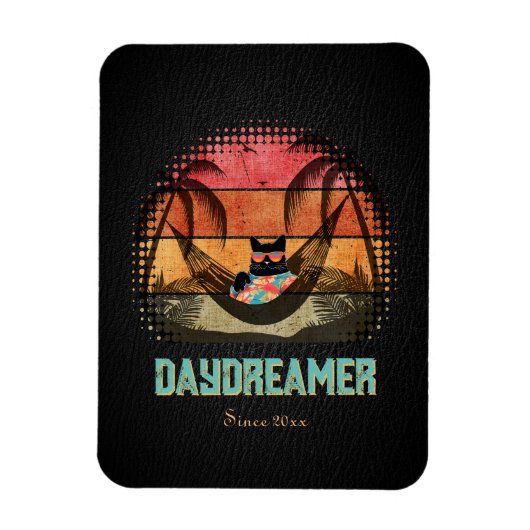 Daydreaming Cool Cat's Tropical Escape Magneet (Verticaal)