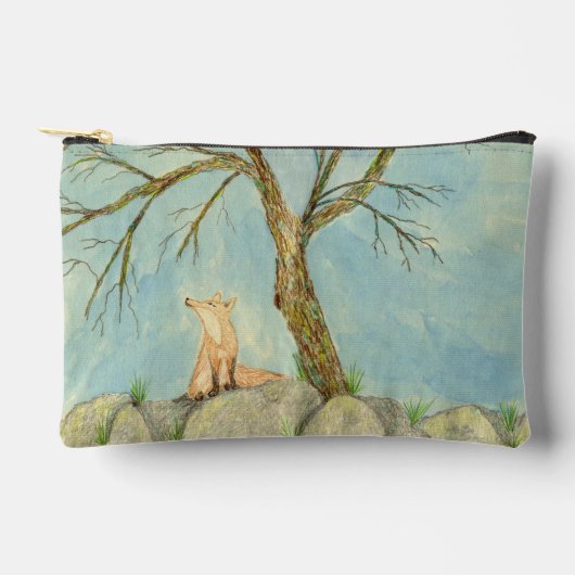 Daydreaming Fox Zipper Pouch Etui (Voorkant)