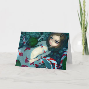 "Daydreaming Koi Mermaid" Greeting Card Kaart