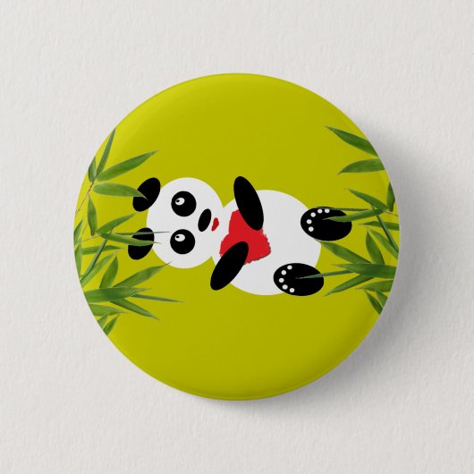 Daydreaming Panda Pin Ronde Button 5,7 Cm (Voorkant)