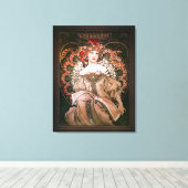 Daydroom c1896 van Alphonse Mucha Canvas Afdruk (Insitu (Houten vloer))