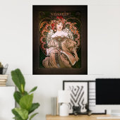 Daydroom c1896 van Alphonse Mucha Poster (Thuiskantoor)