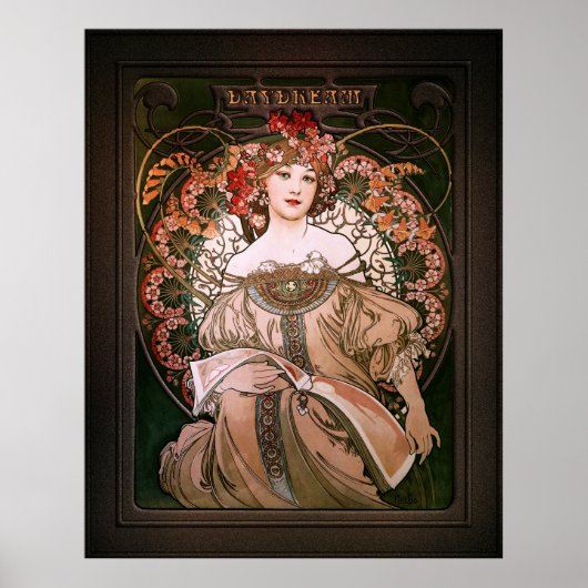 Daydroom c1896 van Alphonse Mucha Poster (Voorkant)