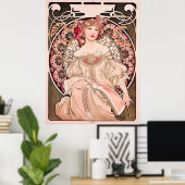 Daydroom van Alphonse Mucha Poster (Thuiskantoor)