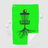 Dayglo Green Peace Basket Golfhanddoek (Insitu)