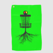Dayglo Green Peace Basket Golfhanddoek (Voorkant)