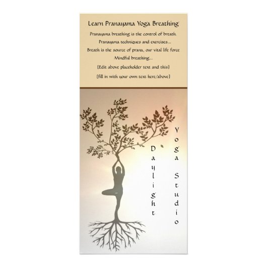 Daylight Yoga Studio-rackkaart Reclamekaart (Achterkant)