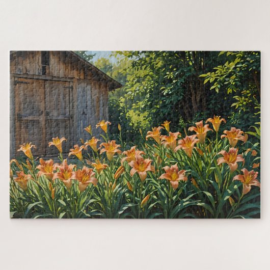 Daylilies en Shed Legpuzzel (Horizontaal)