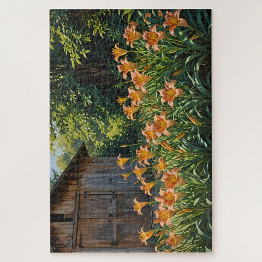 Daylilies en Shed Legpuzzel (Verticaal)