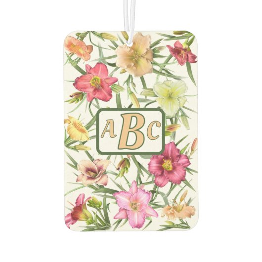 Daylilies Floral Botanical Pattern gepersonaliseer Luchtverfrisser (Achterkant)