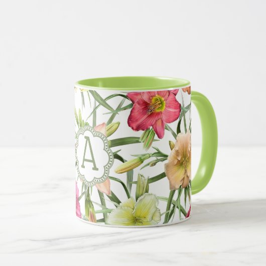 Daylilies gepersonaliseerd mok (Voorkant rechts)
