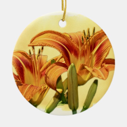 Daylilies - Hemerocallis Keramisch Ornament (Voorkant)