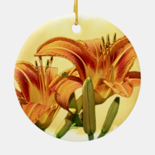 Daylilies - Hemerocallis Keramisch Ornament (Achterkant)