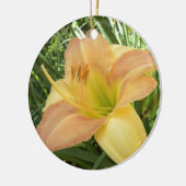 DAYLILY "Blond Baby" — Geel groen sinaasappel. Keramisch Ornament (Links)