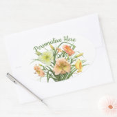 Daylily Bouquet , gepersonaliseerd Ovale Sticker (Envelop)