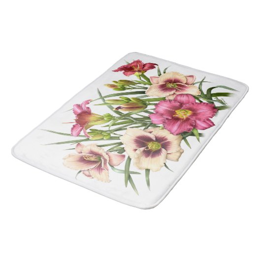 Daylily Bouquet Rubies Badmat (Gekanteld)