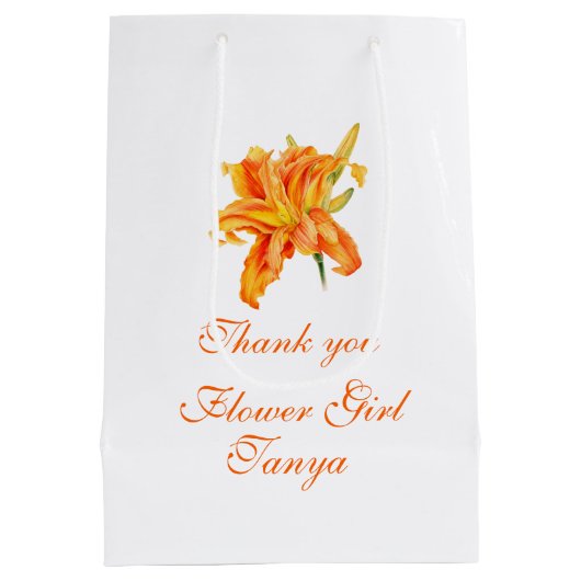 Daylily bruiloft bloem meisje gunst medium geschen medium cadeauzakje (Achterkant)