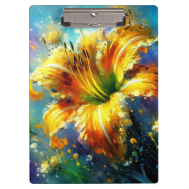 Daylily Daylilies Flower Yellow Blauwgroen Impress Klembord