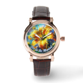Daylily Daylilies Flower Yellow Teal Personalized Horloge