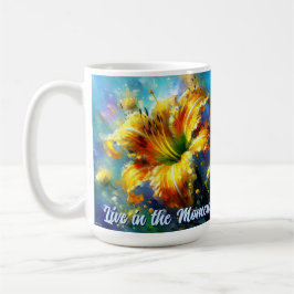 Daylily Daylilies Flower Yellow Teal Personalized Koffiemok