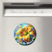 Daylily Daylilies Flower Yellow Teal Personalized Magneet (Insitu (Vaatwasser))