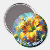 Daylily Daylilies Flower Yellow Teal Personalized Magneet (Voorkant / Achterkant)