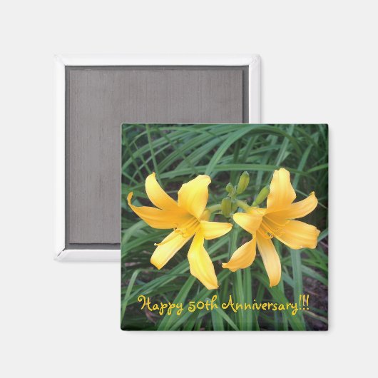 DAYLILY "Downey" Gold Duo — Magneet (Voorkant / Achterkant)