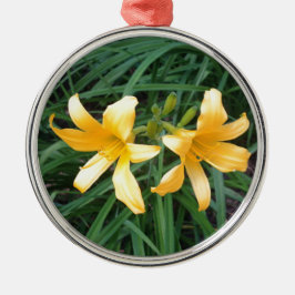 DAYLILY "Downey" Gold Duo — Metalen Ornament