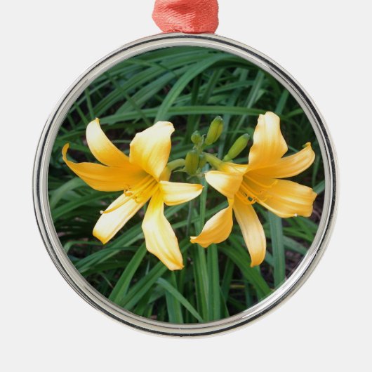 DAYLILY "Downey" Gold Duo — Metalen Ornament (Voorkant)