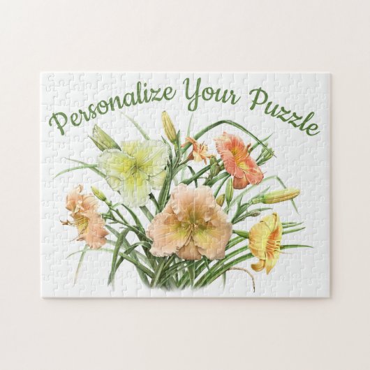 Daylily Floral Botanical Art op maat Legpuzzel (Horizontaal)