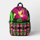 Daylily Flower Abstract gepersonaliseerd Bedrukte Rugzak (Voorkant)