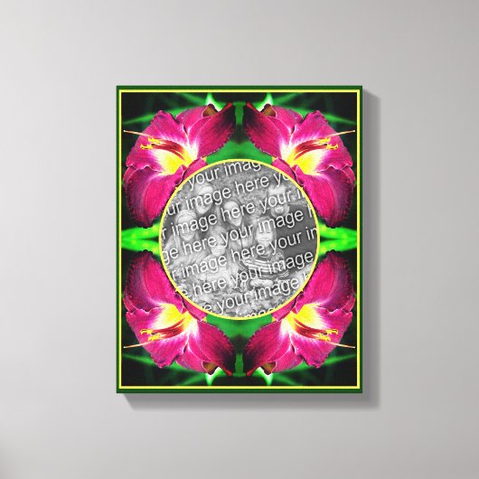 Daylily Flower Lijst Creëer Uw eigen foto Canvas Afdruk (Voorkant)